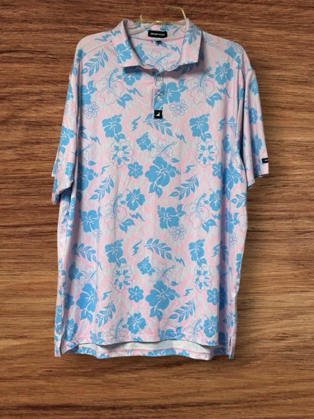 EUC Surf Cuz MEN'S QUICK-DRY GOLF POLO SHIRTS SZ XXL pink & blue